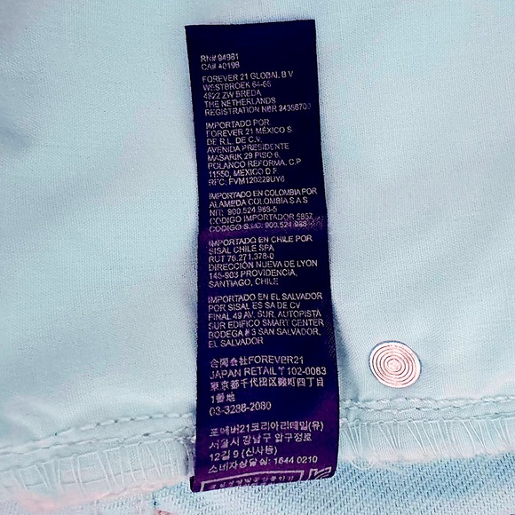 Forever 21 Mint Green Distressed/Ripped Cuffed Denim Shorts Size 30 - Picture 11 of 13